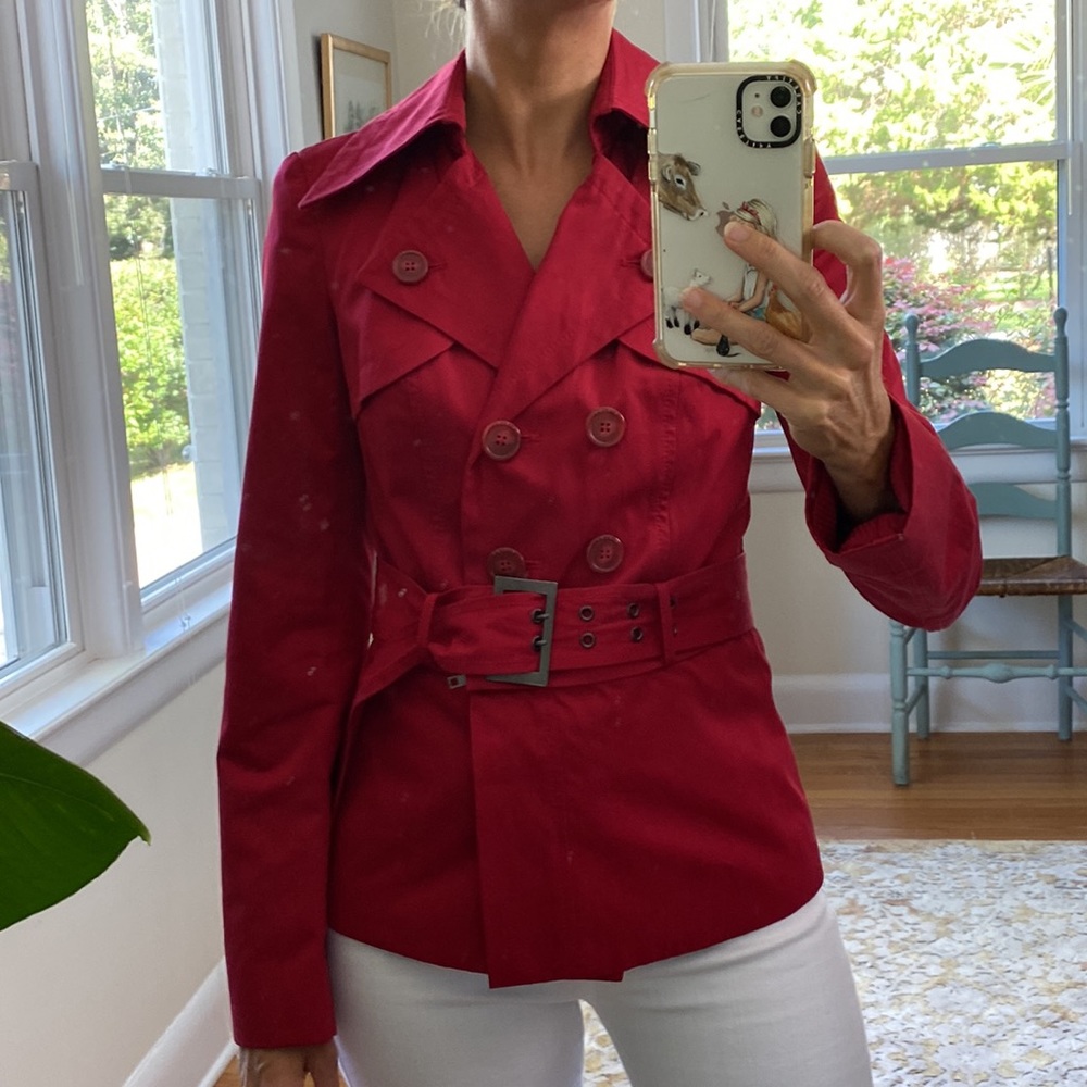 Double Breasted Pea Coat Cropped Jacket